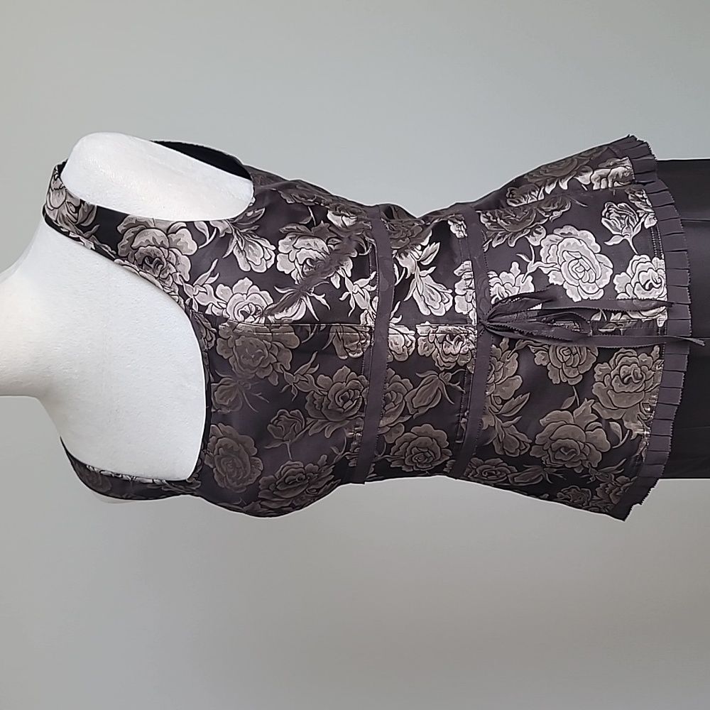 NWOT 100% Silk Vintage Formal Ann Taylor Top & Skirt, Brown, Size: 8 - Picture 4 of 16